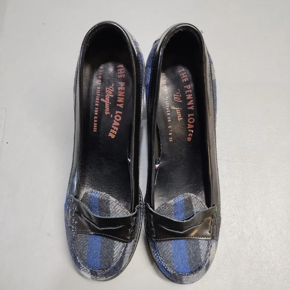 Weejuns Bass x Tommy Hilfiger Platform Penny Loafers Womens Size 7.5 Multi Plaid